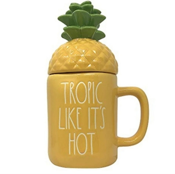 Rae Dunn Other - Rae Dunn "Tropic Like It's Hot" Pineapple ceramic mug with lid